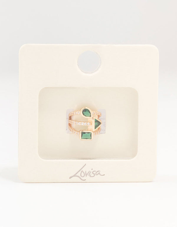 Gold Triangle Shaped Cubic Zirconia Ear Cuff