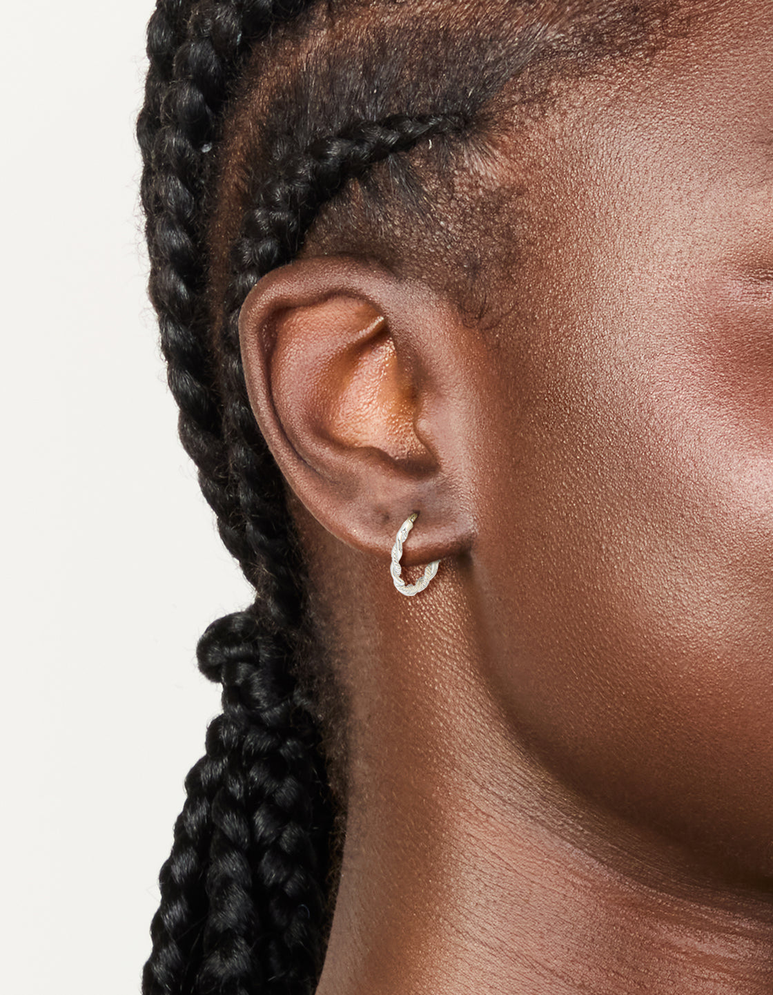Surgical Steel Twisted Sleeper Hoop Earrings 10MM