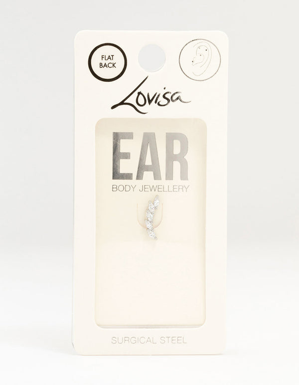 Surgical Steel Marquise Weave Flat Back