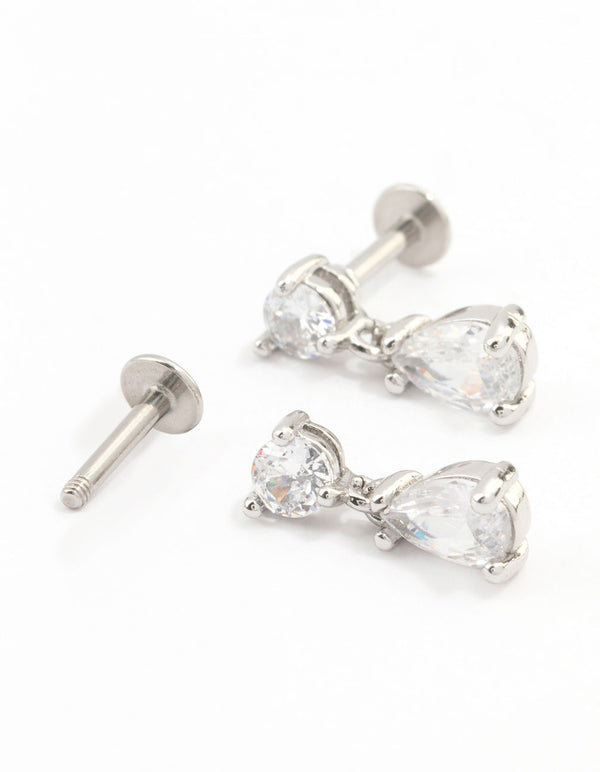 Surgical Steel Pear Drop Flat Back