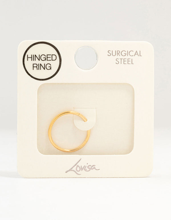Gold Plated Surgical Steel Plain Clicker Ring 14MM