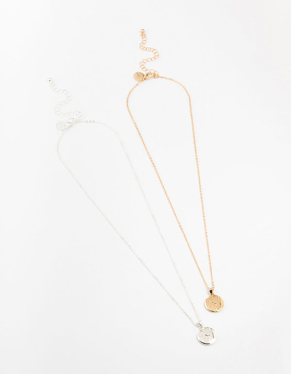Mixed Metal World Globe Necklaces 2-Pack