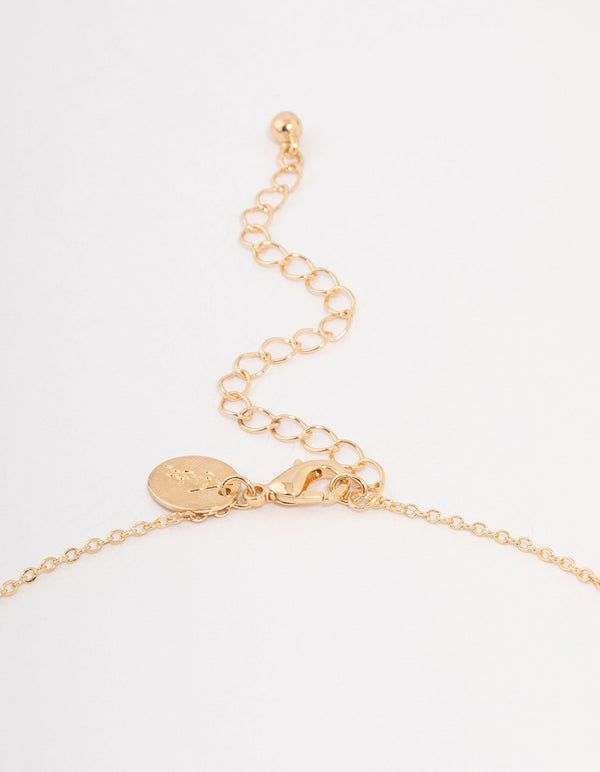 Gold Diamante Bunny Pendant Necklace