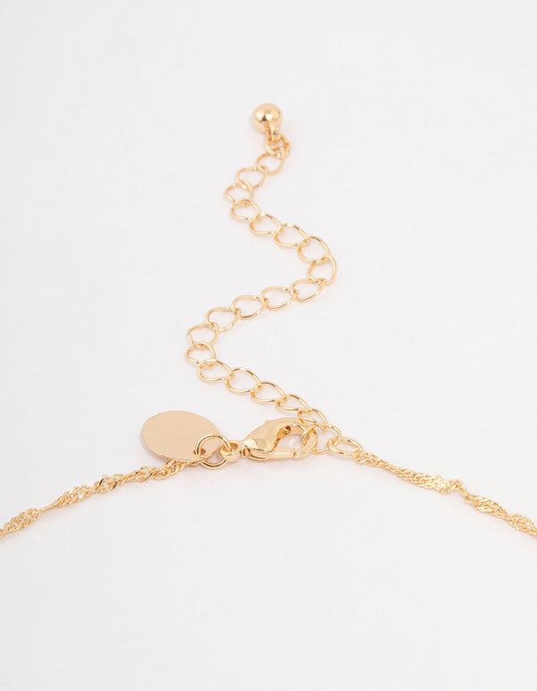 Gold Flower Pendant Necklace