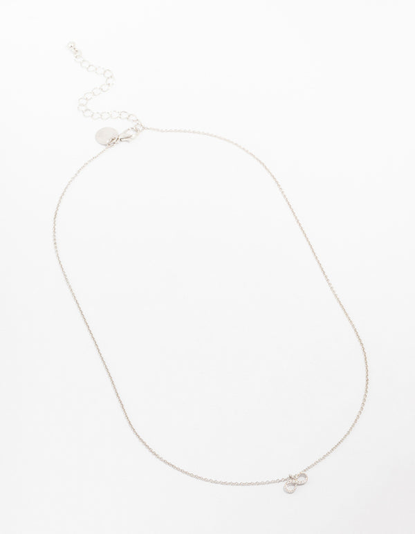 Silver Cubic Zirconia Diamante Infinity Pendant Necklace