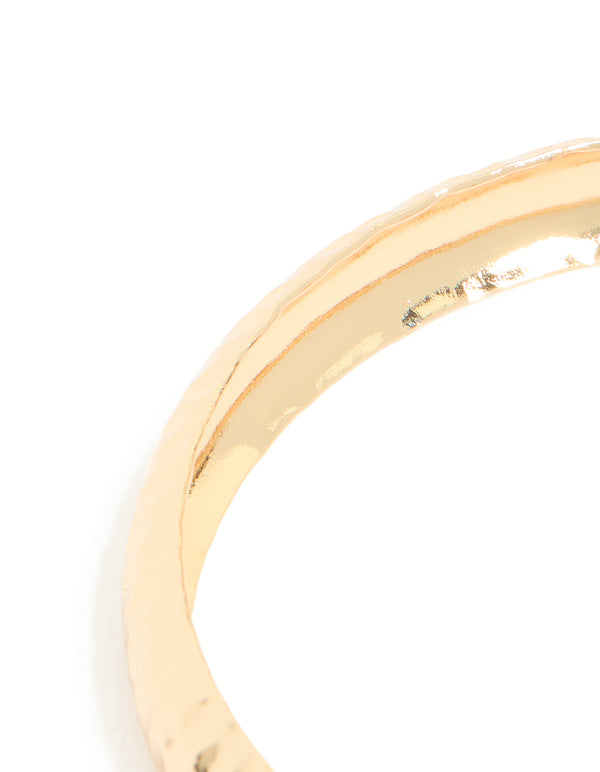 Gold Thin Hammered Bangle