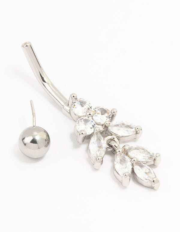 Surgical Steel Marquise Drop Belly Bar
