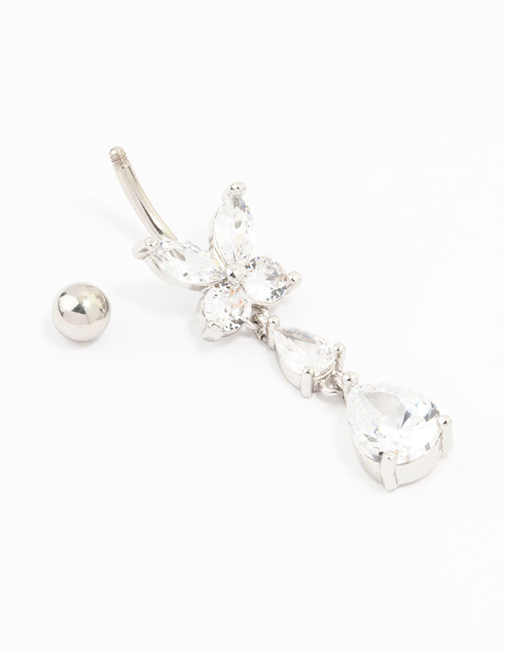 Surgical Steel Butterfly Pear Belly Piercing