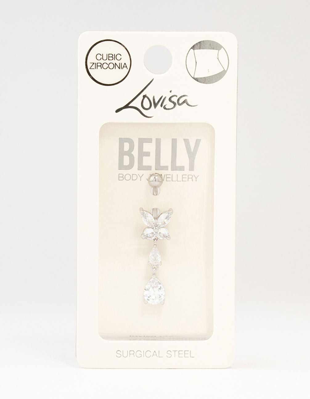 Surgical Steel Butterfly Pear Belly Piercing