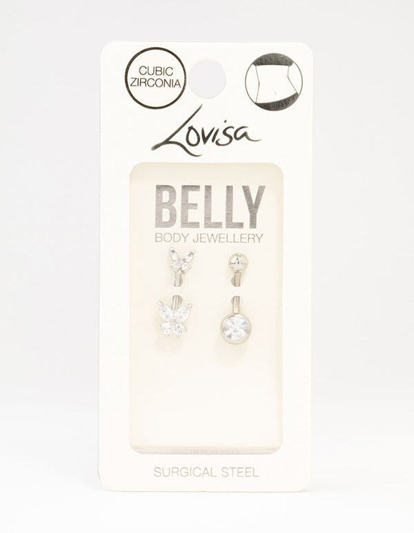 Surgical Steel Belly Bar Piercing 2-Pack