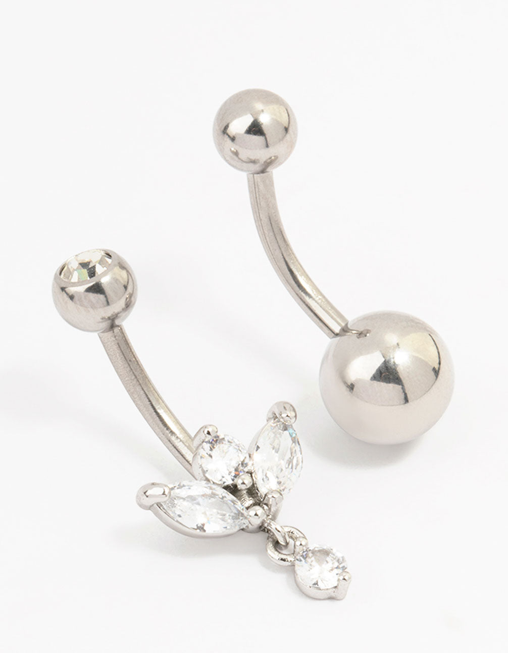 Surgical Steel Round Drop Belly Piercings 2-Pack