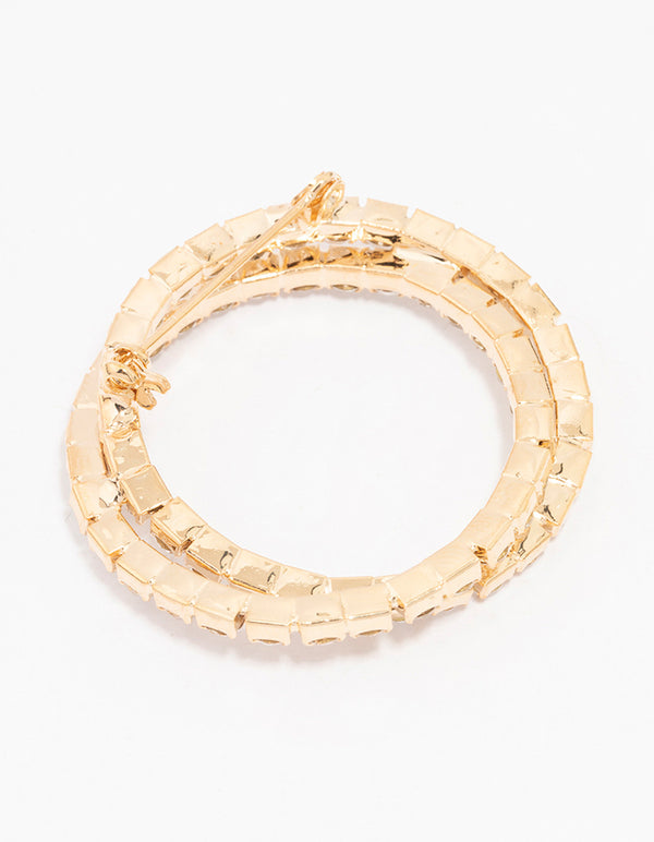Gold Double Row Cupchain Brooch