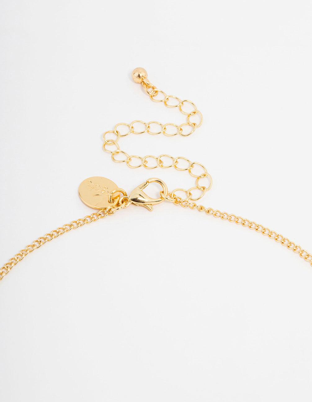 Gold Plated Acrylic Pearl Cross Necklace