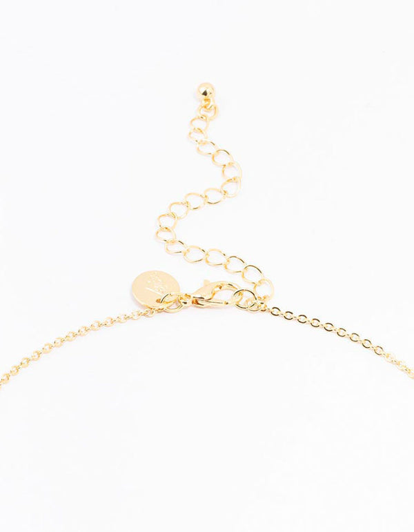Gold Plated Pave Letter K Necklace