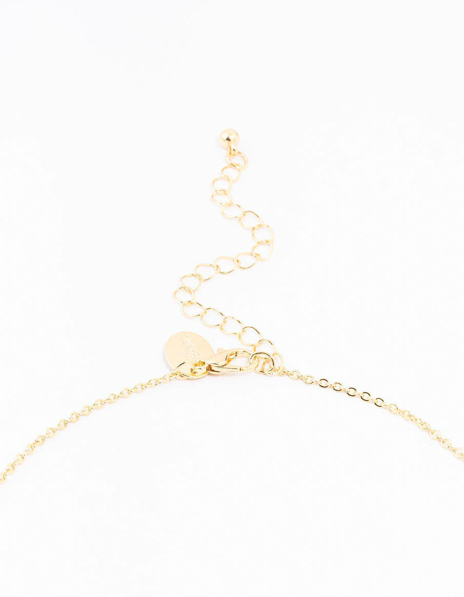 Gold Plated Pave Letter A Necklace