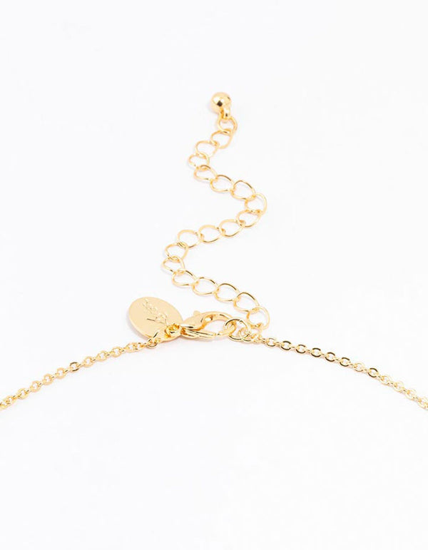 Gold Plated Pave Letter C Necklace
