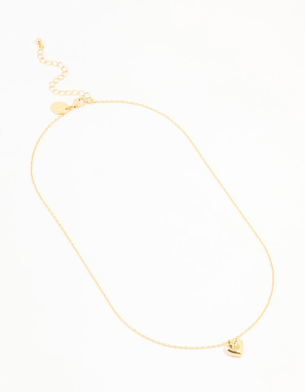Gold Plated Cubic Zirconia Heart Pendant Necklace