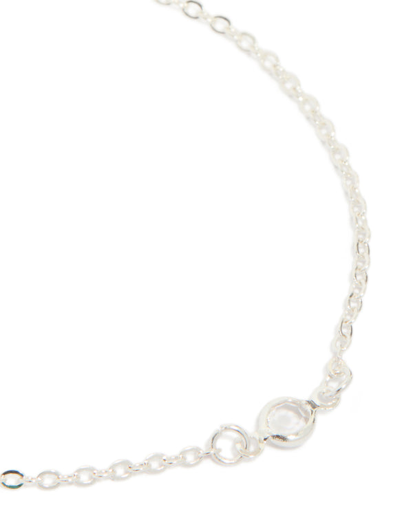Silver Pearl Station & Diamante Bracelets 2-Pack