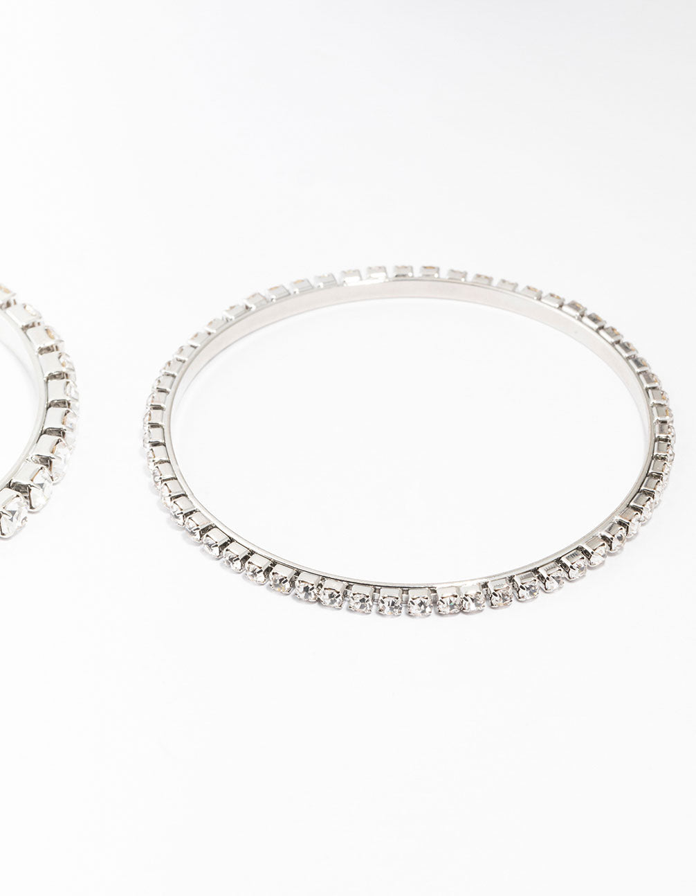 Diamante Silver Bangles 3-Pack