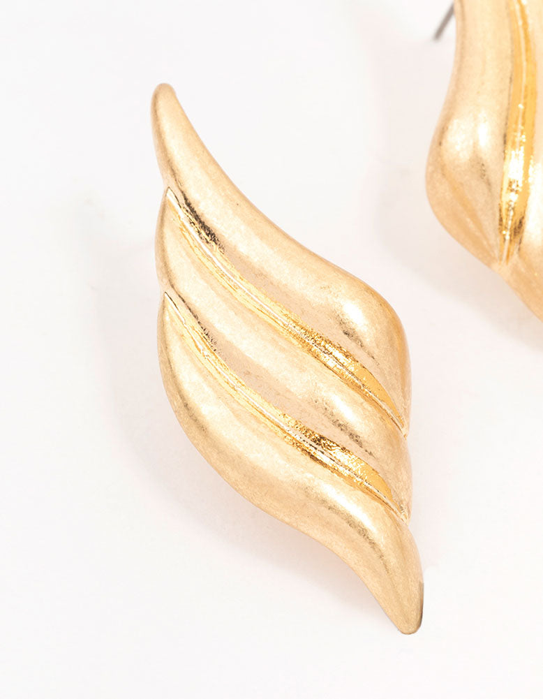 Gold Diamond Shaped Stud Earrings