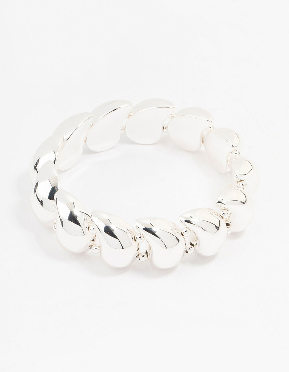 Silver Teardrop Stretch Bracelet