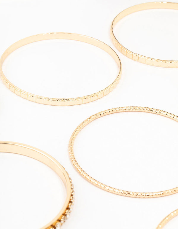Gold Bangle Bracelets 12-Pack
