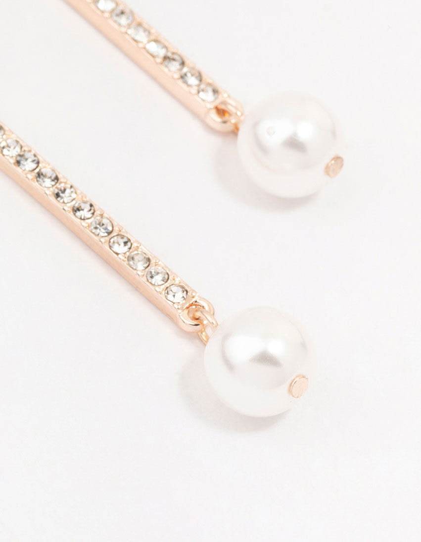 Rose Gold Celestial Pearl Drop Earrings