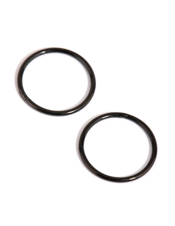 Matte Black Surgical Steel 10 mm Fine Sleeper Earrings