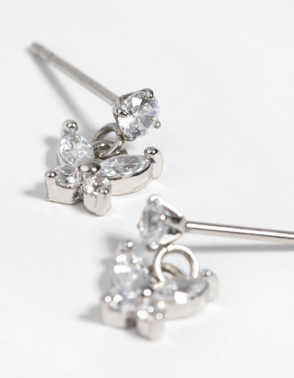 Surgical Steel Butterfly Stud Drop Earrings