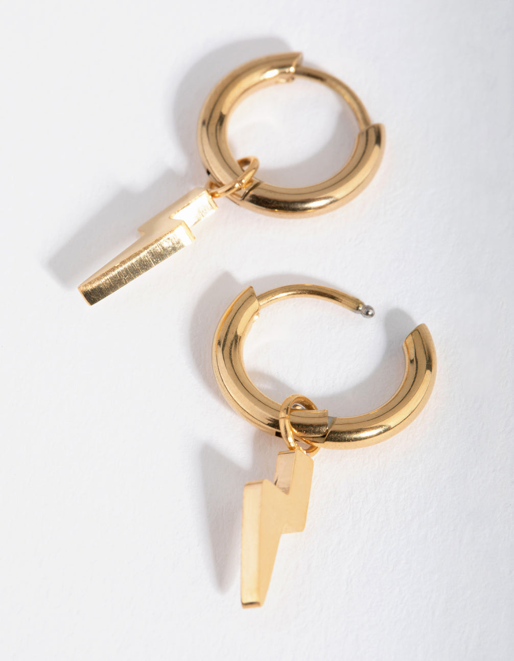 24 Carat Gold Plated Titanium Light Belt Huggie Earrings