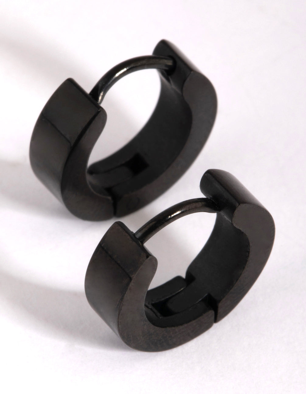 Matte Black Wide Huggie Earrings