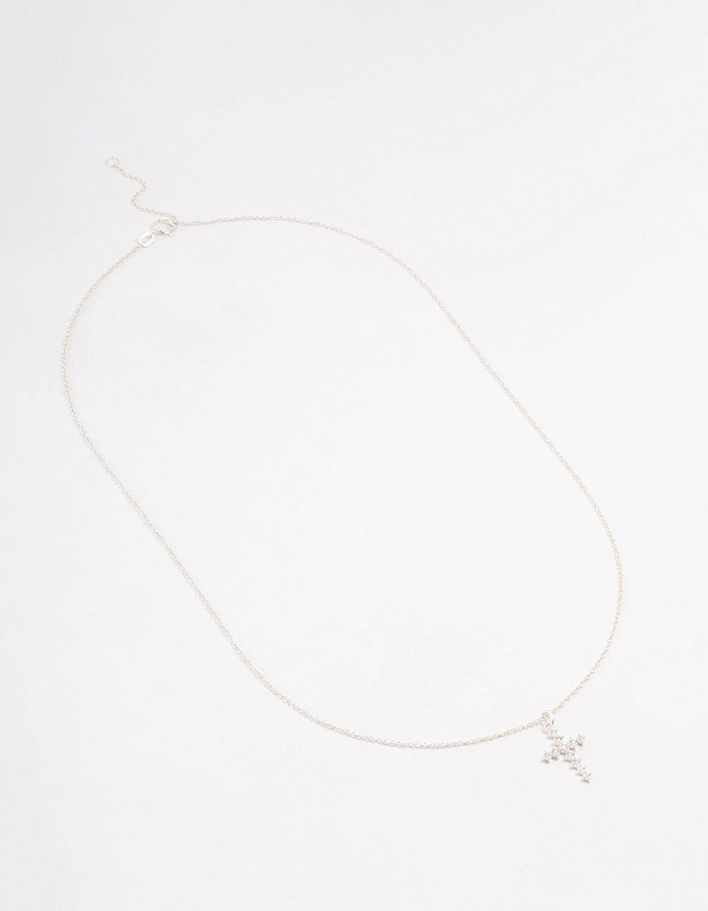 Sterling Silver Cubic Zirconia Cross Necklace