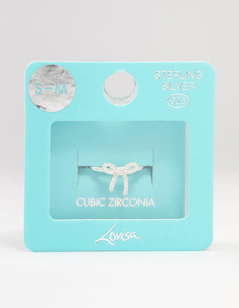 Sterling Silver Cubic Zirconia Bow Ring Lovisa