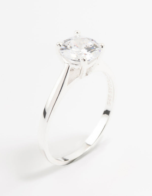 Sterling Silver 4 Claw Engagement Ring