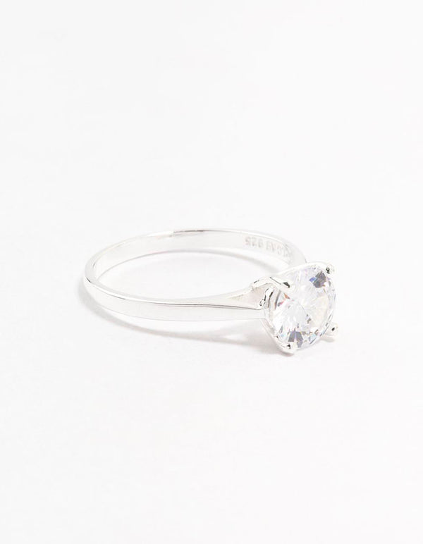 Sterling Silver 4 Claw Engagement Ring