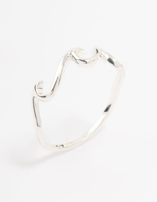 Sterling Silver Ocean Wave Ring
