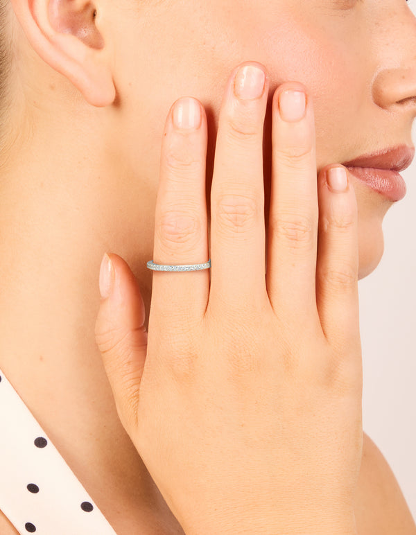 Sterling Silver Cubic Zirconia Pave Ring
