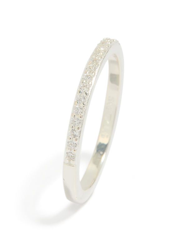 Sterling Silver Cubic Zirconia Pave Ring
