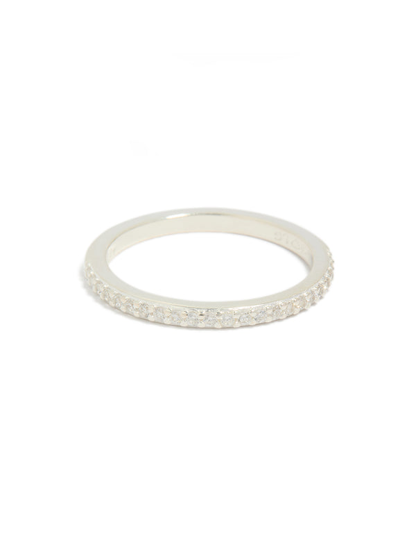 Sterling Silver Cubic Zirconia Pave Ring