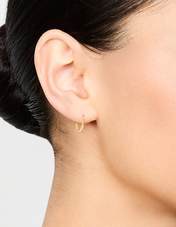 Waterproof Gold Plated Stainless Steel Sleeper Earrings 10 MM