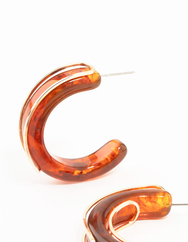 Thick Plastic Medium Hoop Earrings