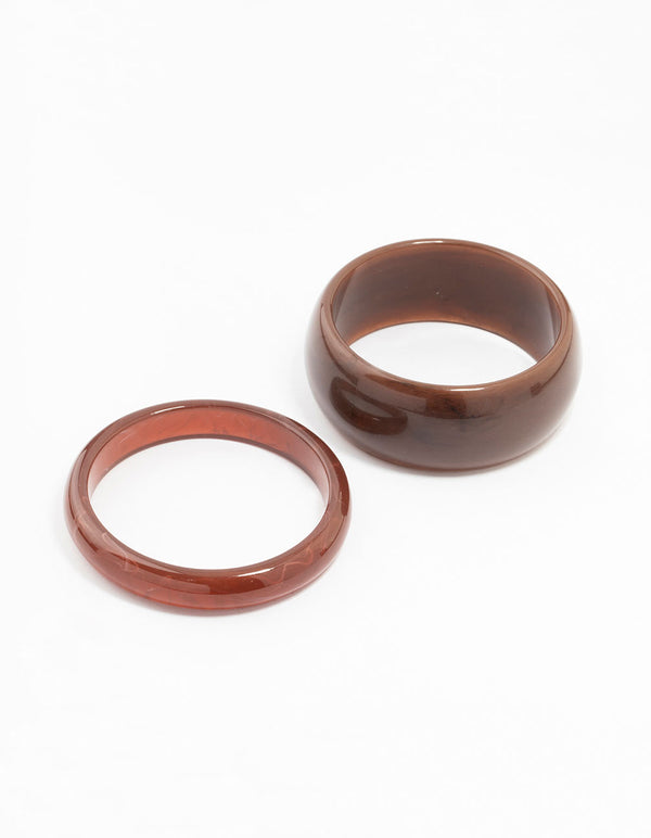 Brown Acrylic Bangles 2-Pack