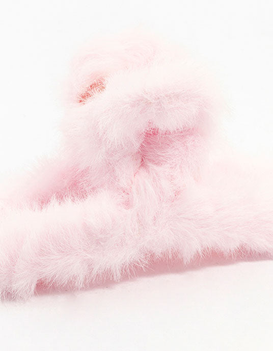 Kids Pink Fluffy Hair Claw Clip