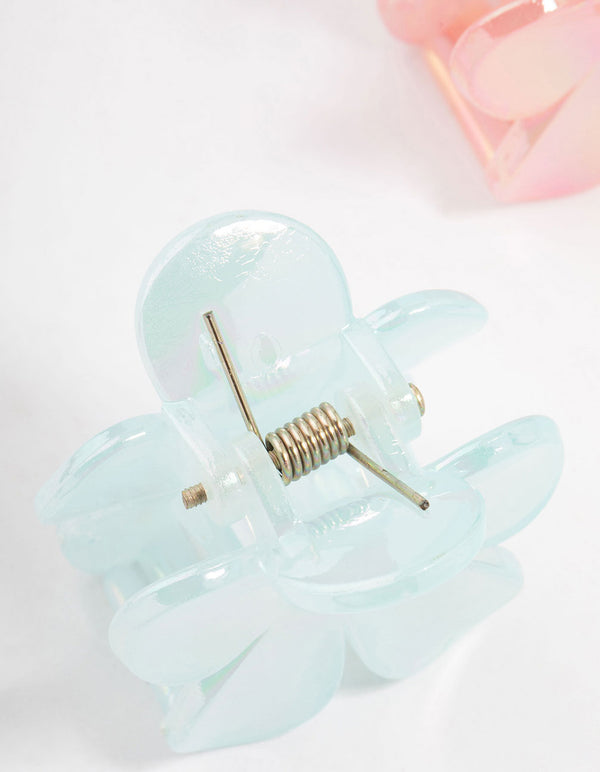 Kids Pastel Plastic Daisy Claw Clips 2-Pack