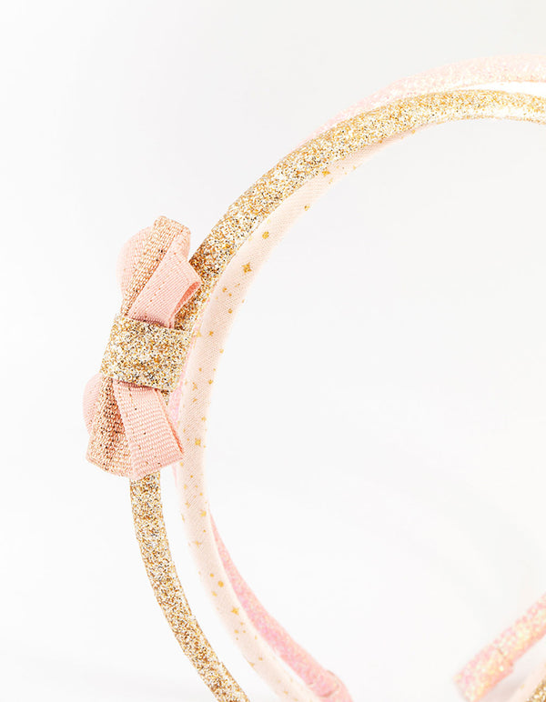 Kids Pink & Gold Aliceband 3-Pack