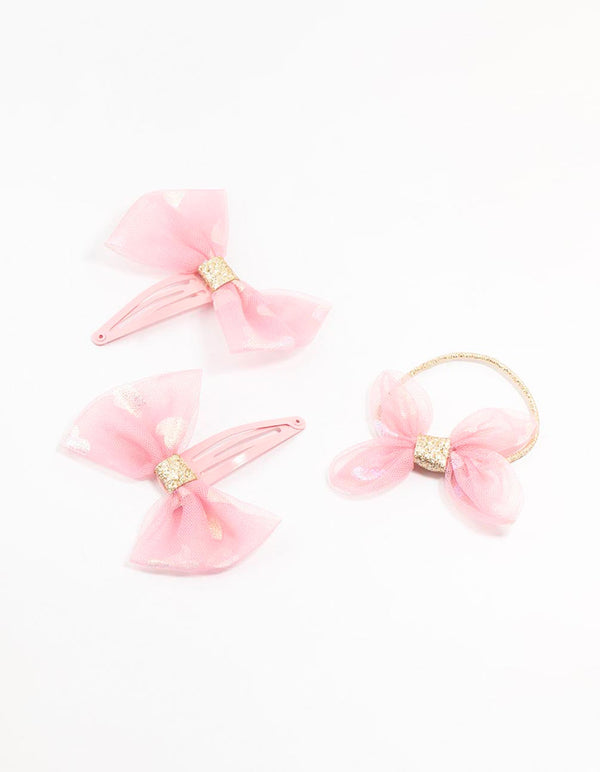 Kids Mixed Bow Hair Clips & Hair Tie Pack