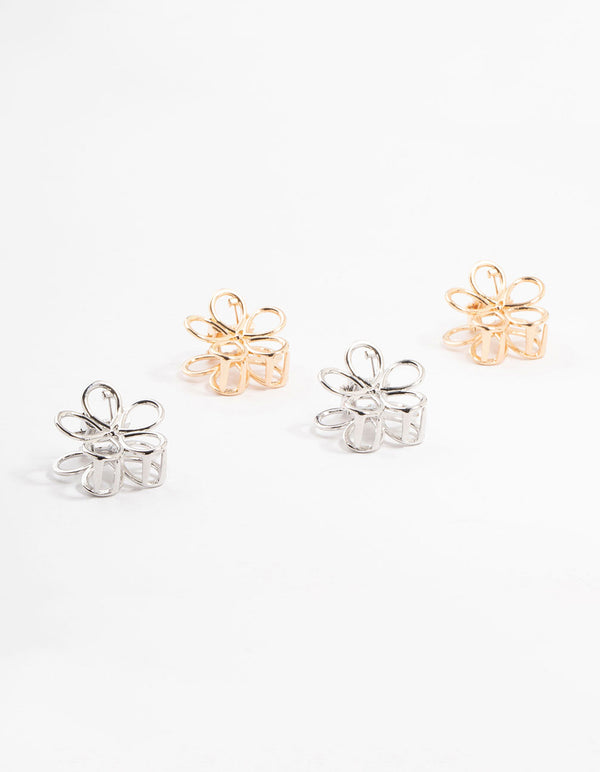 Mixed Metals Small Metal Daisy Claw Clips