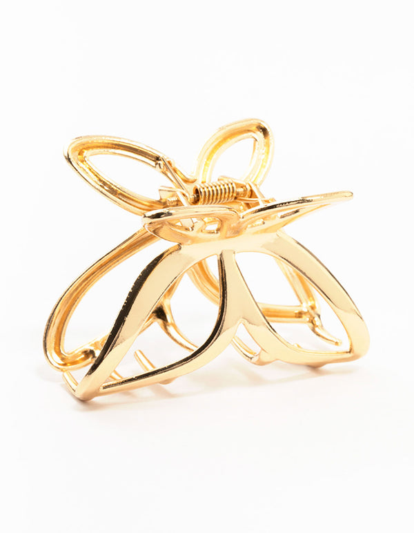 Gold Molten Line Butterfly Claw Clip