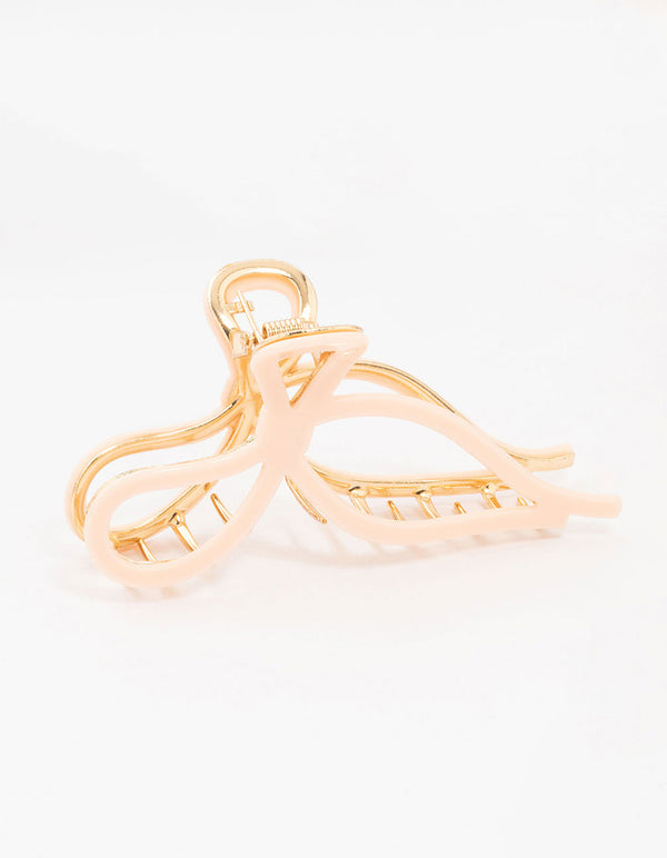 Large Gold Acrylic Bow Claw Clip