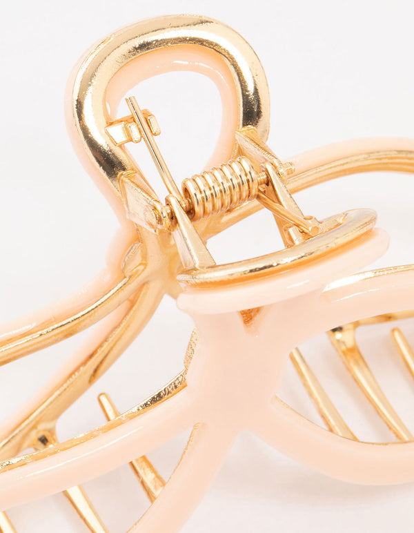 Large Gold Acrylic Bow Claw Clip